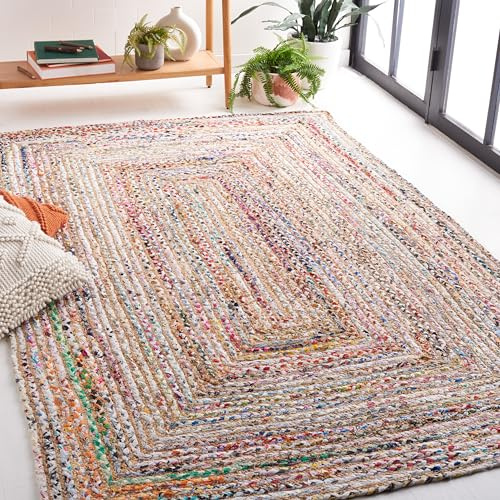 SAFAVIEH Cape Cod Area Rug 4x6, Jute Textured Beige & Multi CAP202B