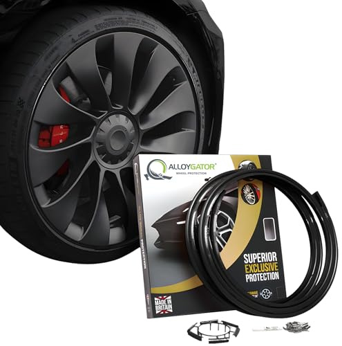 AlloyGator Protector de Llantas Negro – Evita Arañazos y Rozaduras con Bordillos | para Llantas de hasta 24” | Compatible con Todos los Coches | Sin Adhesivo | 15 Colores Disponibles