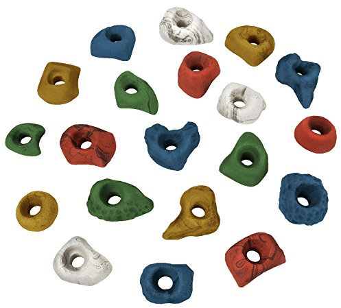ALPIDEX Klettergriffe Größe S | Tritte | Kleine Klettersteine | 20 oder 40 Stück Formen - Farbe:bunt, Verpackungseinheit:40 Stück
