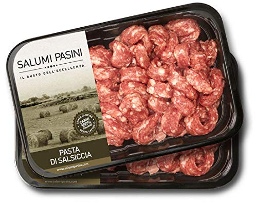Pasta di Salsiccia Fresca Salumi Pasini® | 2 Vaschette | 250g cad. | Carne di Suino 100% Italiano | Senza Glutine e Lattosio