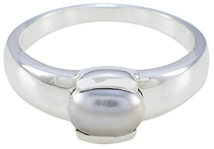 joyas plata gute edelsteine ​​ovale form ein stein cabochon weiße perlenringe - massiver silber weißer weißer perlenring - april geburt widder astrologie gute edelsteinringe
