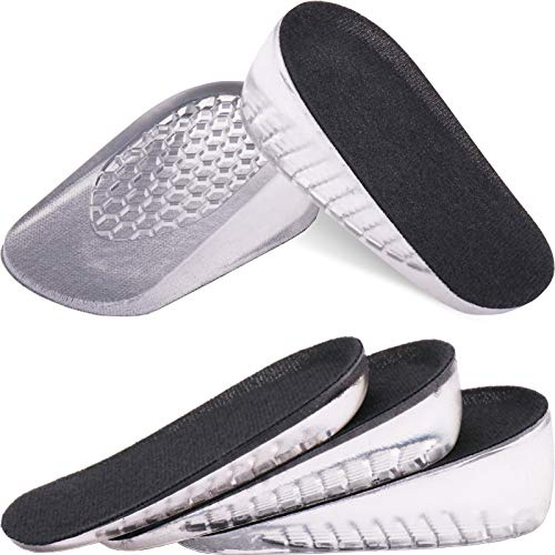 Ailaka 1 Paar Gel Höhe erhöhen Einlegesohlen, unsichtbare Schuh hebt Inserts, elastische Shock Absorption Heel Cushion Pads 3 Höhen für Männer & Frauen