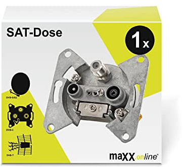 maxx.onLine 3loch SAT-Dose 0,5–2400 MHz, unicable tauglich, Enddose, Antennendose, Aufputz & Unterputz, DC Pass, Class A, DVB-C, DVB-S/S2, DVB-T/T2