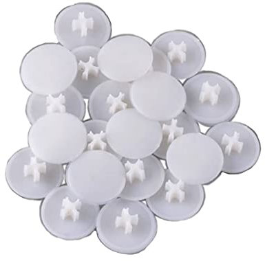 100 Pcs Plastic Screw Cover Cap, Phillips Screw Head Protection Decoration Cap for Furniture, White