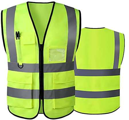 Tydon Guardian Hi Vis Vest Reflective Vest for Men Women High Visibility Reflective Safety Security Vest Breathable With Pocket Zipper Front Meets ANSI/ISEA Standards