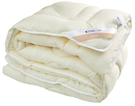 All4All Bettdecke Merino Wool 155x200 Steppbettdecke Schlafdecke Ecru Wolle Schafwolle Wolledecke