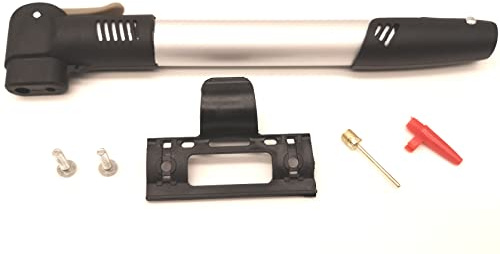Clixde Bicycle Pump Air Pump All Valves Portable 100 PSI 6.9 Bar with Holder Ball Needle and Air Nozzle 28 cm