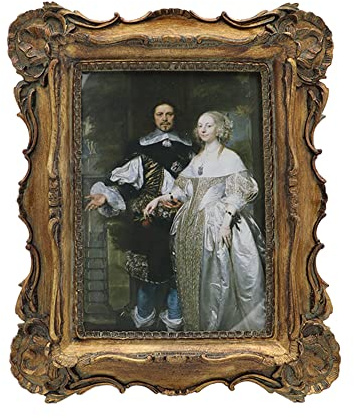 SYLVIA'S SHOP Vintage 5x7 Picture Frame, Antique Ornate Luxury Photo Frame, Table Top Display and Wall Hanging Home Decor, Old Fashioned Gorgeous Photo Gallery Art Deco, Bronze Gold