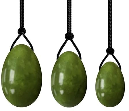 Natural Jade Yoni Egg Set Women Kegel Exerciser Vaginal Muscles Tightening Ball Crystal Rose Quartz Ben Wa Ball,Xiuyan Jade