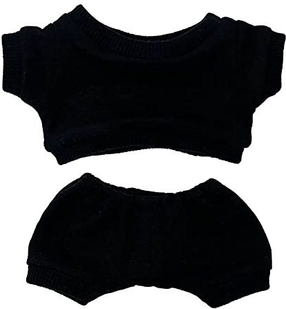 niannyyhouse 15 cm Plüsch-Puppenkleidung, Sportbekleidung, Anzüge, Sweatshirts, Hosen, Puppenkleidung, Schwarz, 15 cm
