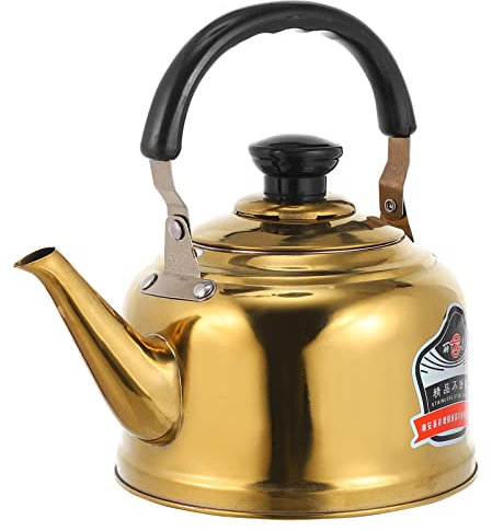 Veemoon 1 Pc Pava Tetera De Acero Quirurgico Olla De Agua Que Silba Estufa De Té Tetera Hirviendo Teteras para Estufa Stove Haz Te Calefacción Acero Inoxidable Dispensador De Agua