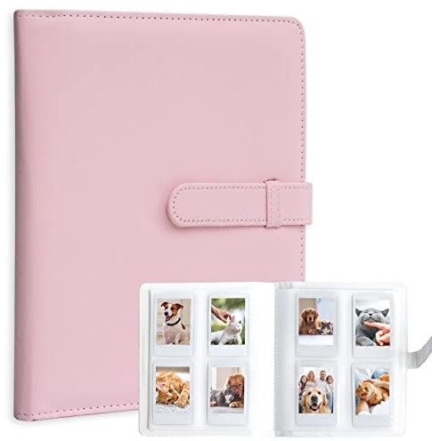128 Pockets Photo Album for Fujifilm Instax Mini LiPlay 11 12 90 70 50S 26 25 9 8+ 8 7S Instant Camera/Mini LINK2 Printer, Snap SnapTouch PIC-300 Z2300 Mint Zip Instant Camera Printer (Pink)