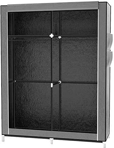 Faltbarer Kleiderschrank, Kleiderschrank, Schlafzimmer aus Vliesstoff, Organizer für Schlafzimmer, Ankleidezimmer, Textil, 170 x 45 x 108 cm, Grau
