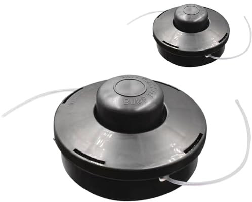 Rhinenet 2pcs Universal Strimmer Head Petrol Strimmer Replacement Head Dual 2 Line Petrol Strimmer Trimmer Brushcutter Bump Feed Spool Head M10 x 1.25 LHF (Black)