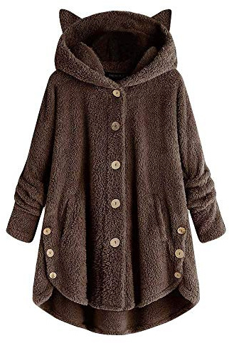 Chic Peignoir Femme Hiver Polaire Cocooning Cape Long Chaud Laine Pull Capuche Automne Sweat Veste Pilou Pilou