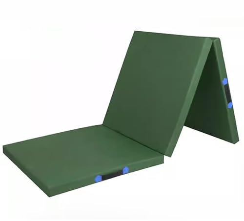 Gymnastikmatte for Tumbling, dicke, faltbare Trainingsmatte for zu Hause, 3-teilige Gymnastikmatten for Heimtraining, Tumbling-Matten for Kinder und Erwachsene ( Color : Green , Size : 180x60x10cm )