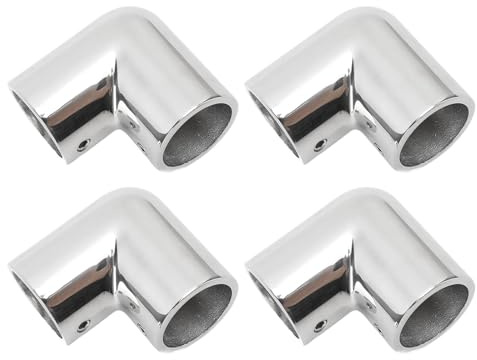 4 raccordi per corrimano a 90 gradi a 2 vie, 25 mm, in acciaio inox, connettore a gomito per yacht,Pezzi di ricambio per barche,yacht