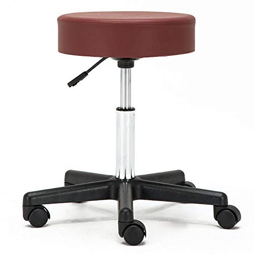 DDKYHU Hocker auf Rollen, Sattelhocker mit Rollen, Hocker mit gelbem Edelstahlsitz, verstellbare Höhe 40–54 cm (Stil Nr. 1) (Stil Nr. 3)
