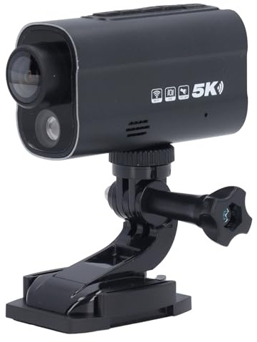 Plyisty 5K Motorcycle Bike Camera, 170° Large Wide 2.4G WiFi Motorcycle Helmet Camera Support EIS Anti Shake Night Vision, Waterproof Action Camera with LED Light for Biking Helmets