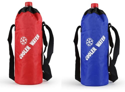PYEUIFT Kühltasche für Wasserflasche zum Umhängen bis 1,5 L Flasche, Reissverschluss Verstellbarer Schulterriemen, kleine Kühltasche für Drinks, Kühlbox für Outdoor