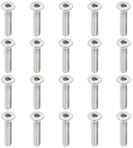 PATIKIL Tornillos de Cabeza Plana M2 x 10mm, 100Pcs Tornillos de Acero Inoxidable 304 18-8 Pernos Avellanados Planos, Sujetadores con Cabeza Hueca Hexagonal, Grado 6.8