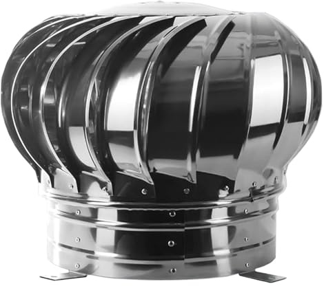 Comignoli girevoli, Aspiratore Fumi Girevole Inox Ventilatore da tetto senza alimentazione, camino, cappuccio girevole in acciaio inossidabile 304(15cm(5.9in))