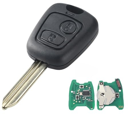Heart Horse 433MHz Coque Clé de Voiture Télécommande, Boitier Clef de 2 Boutons Télécommande Coque de Clé Rechange pour Citroen Xsara Picasso Berlingo C2 C3 C4 Telecommande avec ID46 Chip SX9 Lame