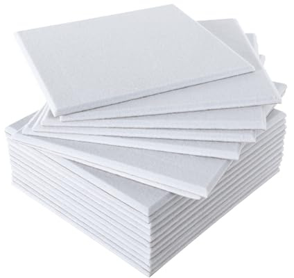 Qussse 18 Stück Akustikplatten Selbstklebend, Akustikpaneele 30x30cm Schallabsorber Schallschutz mit Hochdichte für Wohnzimmer Büros Spielzimmer KTV (Weiß)