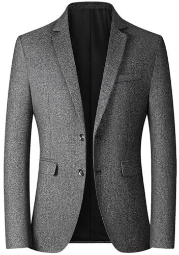 NITRY Jacke Männer Business Arbeits Casual Langarmanzug Für Herren Slim Fit Gutaussehend Mode Blazer Bankett Abschlussball Temperament Trend Anzug I-Grey XXL