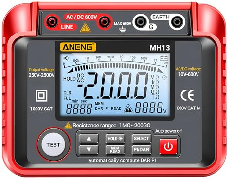 TOOLTOP MH13 Ohm Voltage Tester Digital Multimeter Megometro Insulation Earth High Resistance Meter Tester Megohmmeter Tool