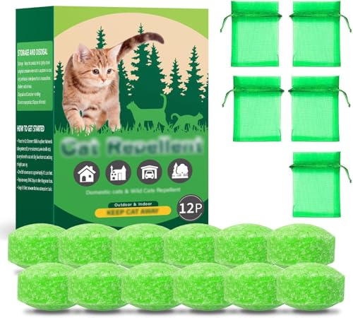 Katzenabwehr für draußen, Hundeabwehr, Natürliches Pfefferminzöl, Katzen- und Hundeabwehr für draußen und drinnen, hält Katzen dauerhaft vom Garten fern, schützt Garten und Möbel, 12 Stück (1er-Pack)