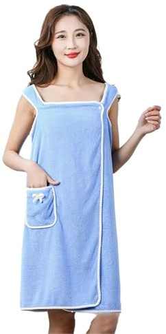 UJEDFHV Sauna Towel Gonna da bagno morbida e assorbente, ispessita, con asciugamano da bagno indossabile avvolgente for il petto di donne adulte(Blue)