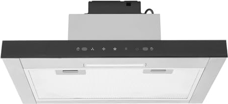 Campana extractora de pared de 60 cm, 350 CFM, táctil, control de detección de gestos, 3 velocidades de velocidad del viento