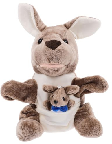 HEMOTON Känguru-handpuppe, Weiche Plüsch-wildtierpuppen für Kinder, Weihnachts-/Geburtstagsparty-zubehör