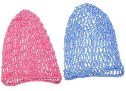 VALICLUD 2 STÜCK Atmungsaktives Haarnetz aus Mesh für Damen Gehäkelte Schlafhaube für Langes Haar Komfortabel und Leicht zum Schlafen und Haarschutz Stylische Netzhaube in Rosa und