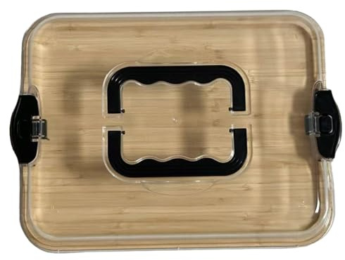 Plateau à Fromage, Planche à charcuterie avec Couvercle, Planches charcuterie en Bois Portables avec Couvercle Transparent verrouillable, Plateau de Service Couvert pour Pique-Nique Camping, Planch