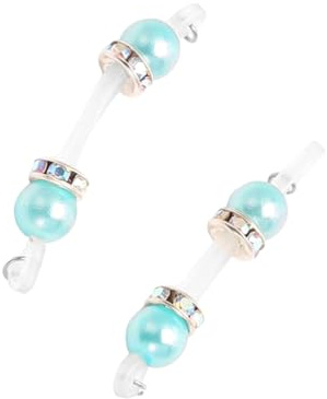 Qcbuegof Faux anneaux de piercing pour téton - Chaînes réglables - Perles en forme de nœud - Faux anneaux