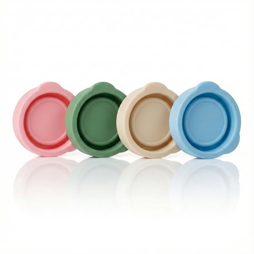 Hopzab 4Pcs Glass Milk Bottle Caps,Reusable Silicone Milk Bottle Tops,Leakproof Durable Reliable Silicone Replacement Tops, Dishwasher Safe Multicolour