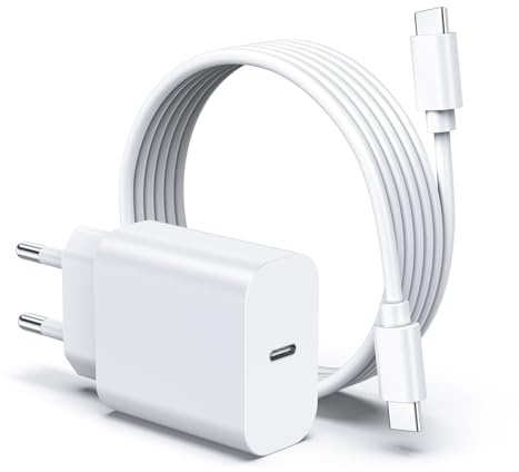 Cargador Rápido 30W USB-C PD para iPhone 16/16 Plus/15/15 Pro MAX/iPad Pro/Air/Mini/MacBook Adaptador de Corriente con Cable 1.5m