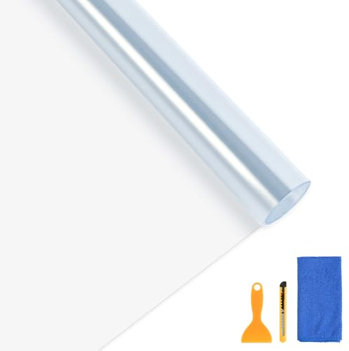 DiULi Vinilo Fibra de Carbono, Película Protectora Adhesivo, Vinilo para Coche, Pelicula de Protección de Pintura, Película Pegatina Autoadhesiva con Accesorios para Automóvil (Transparente-30*300cm)