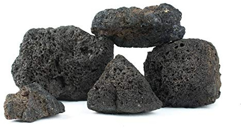 TM Aquatix Decoración para Acuario Lava Volcánica Roja Negra Natural Piedra Pana Ornamento 1kg Set (3kg, Negra)