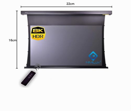 HiViLux® Tab-Tension Motorleinwand – ALR Hochkontrast Leinwand, HiViGrey Cinema 5D HDR (Gain 1,1), elektrisch, für 4K/8K Beamer, Heimkino (100 Zoll, 16:9, 221 × 124 cm, Schwarz)