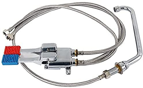Saro - Thea Robinet Pivotant avec Pédale, pour Eau Froide et Eau Chaude, Adapté à la Haute Pression, Portée 300 mm, avec Tuyaux de Raccordement