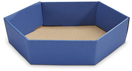 5 x PresentFill® Geschenkkorb leer - Wellpappe Präsentkorb sechseckig klein Saphir Blau - aus 100% Recycling Kraftkarton - Made in Germany - für Weihnachten - Ostern - Hochzeit - Geschenke