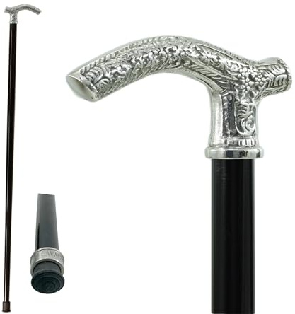 CAVAGNINI Gehstock Buchenholz Zinngriff mit Gravur Handgefertigt Elegant | Spazierstock Made in Italy mit Gravur Geschenkidee Italienische Handwerkskunst Accessoire hochwertige Verarbeitung