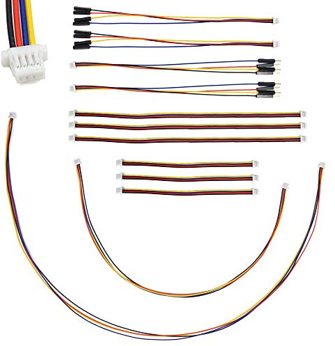 elechawk I2C Qwiic Stemma QT Cable Kit for SparkFun Development Boards, Sensor Board, Cutting Plate, 4-Pin Sh1.0 Connector