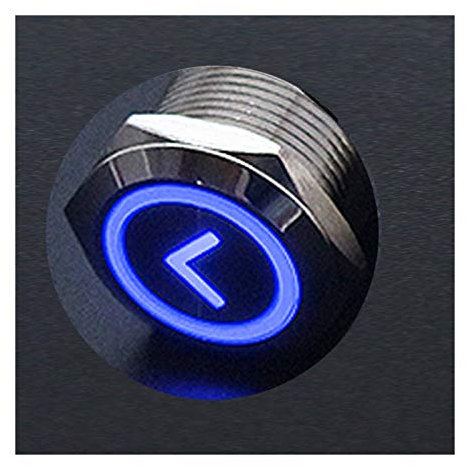 Interruttore a pulsante in metallo, 1pcs 19mm / 22mm Metal Braking Pulsante Momentaneo Interruttore a pulsante del corno, illuminazione a LED Auto Potenza automatica 3V / 6V / 12V / 24V / 220V Freccia