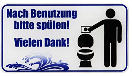 BIKE-label 3D Toiletten Klo Aufkleber Hinweisschild Bitte spülen WC 49 x 90 mm 900132