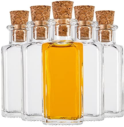 SUPERBUTELKI.PL Botellas de vidrio para llenar 100 ml Quadra 10 piezas, vidrio elegante y moderno, para guardar vino, tinturas, vasos vacíos, botellas con corcho (10, 100 ml)