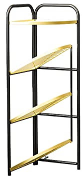 HASMI Regal Badezimmer Badezimmerregal, 4 Stück Regale Metall Lagerregale Fachböden for Waschküche Badezimmer Küche Lagergestell ausklappbar Lagergestell, schwarz goldfarben Badezimmer Zubehör